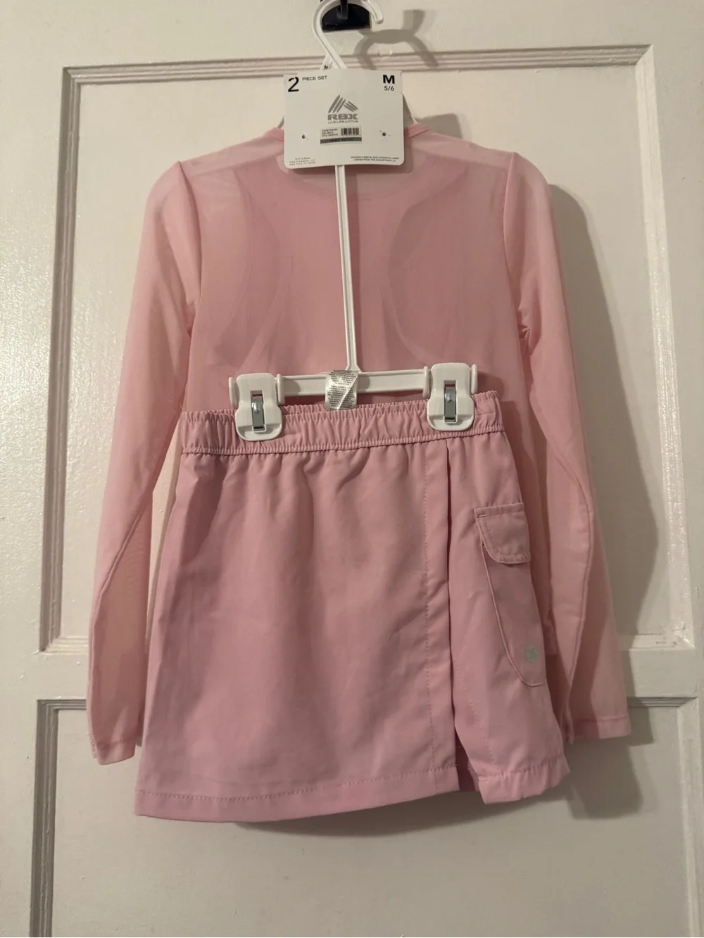 RBX Girls 2 Piece Set Athletic Top & Skirt Pink Medium